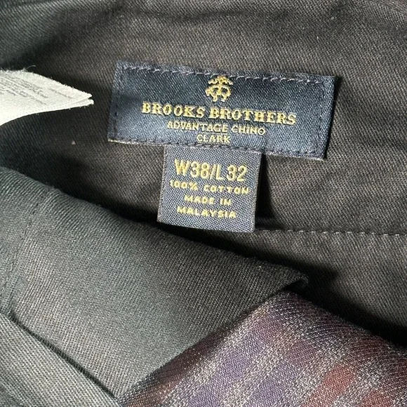 BROOKS BROTHERS Advantage Chino Clark Pant Men's 38x32 Navy Tartan Check Preppy - Picture 8 of 13